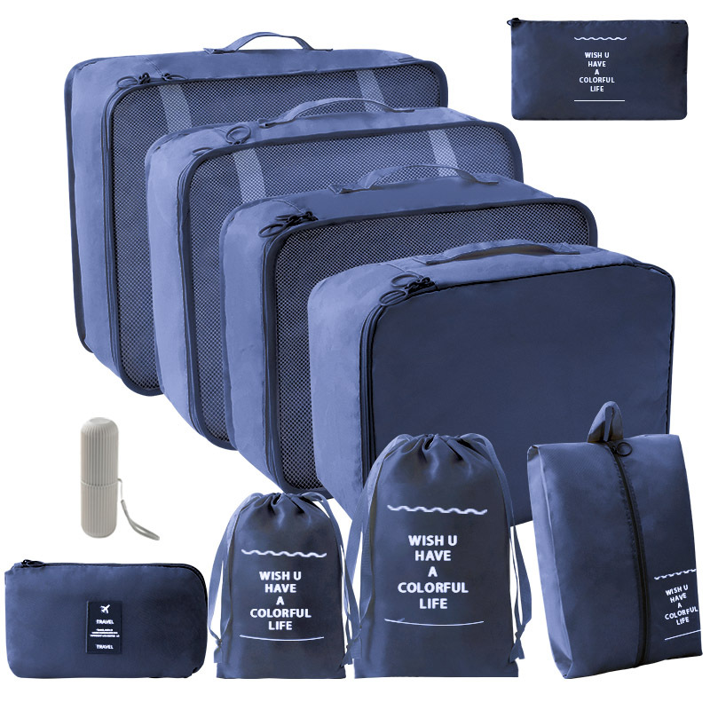 10 장 세트 [7 장 세트 + 소묶음 포켓 + 디지털 가방 + 워시컵] 네이비