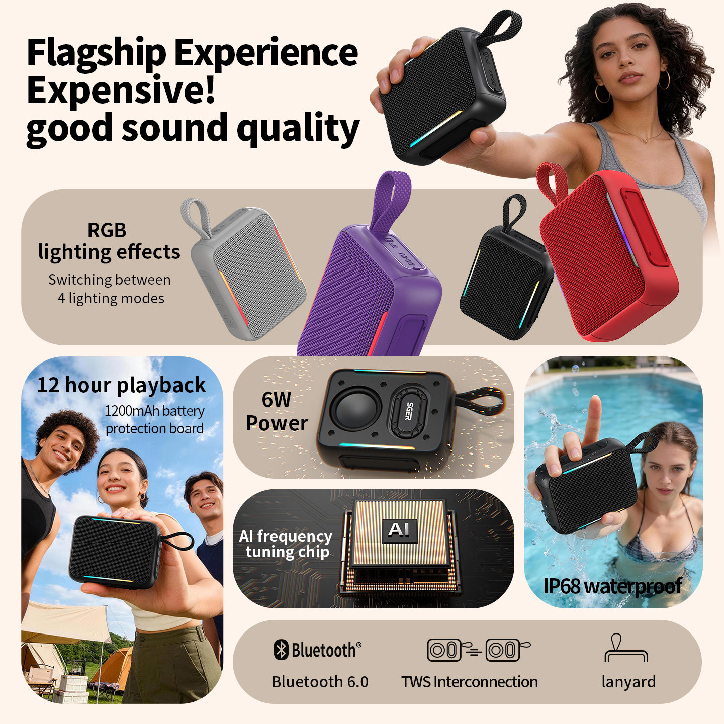 Nuevo transfronterizo GO5 ladrillo de oro 5 generación altavoz Bluetooth impermeable tarjeta portátil al aire libre regalo de mano subwoofer