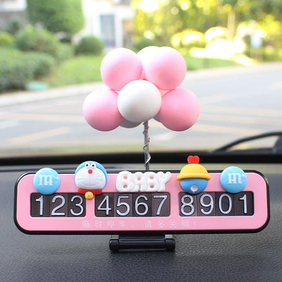 Car Moving Ornaments, Nömrəli dayanma kartı - pink-parking-card-pink-and-white-ball