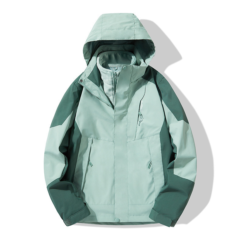 Chaqueta Impermeable 3 en 1 de Dos Piezas para Mujer A Prueba de Viento Desmontable para Exterior