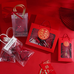 Wedding Towel Gift Red Bear Marriage Gift Box Red Gift Box Dowry Handkerchief Birthday Gift