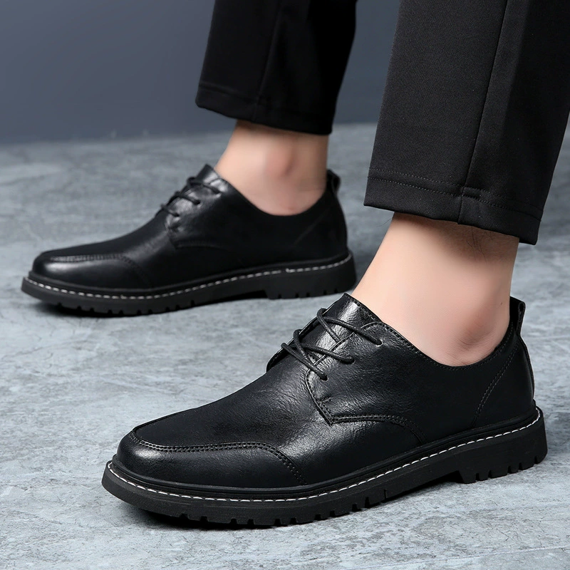 2022 весна и осень новая кожаная обувь Ботинки Martin Мужская обувь Молодежная Повседневная британская уличная Маленькая кожаная обувь на подиуме, трансграничная