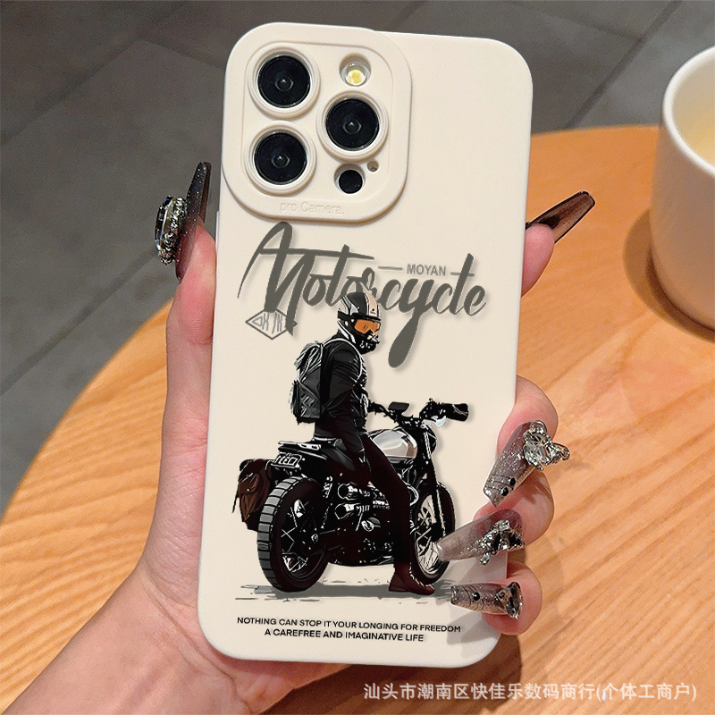 Trendy Cool Motorcycle Racing Phone Case for Men, Suitable for iPhone 15 Promax, 16/17, Apple 14/13/12/11
