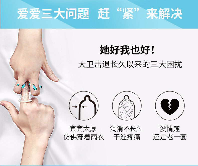 大卫003超薄避孕套3只装 无人售卖机便携酒店装安全套 批发代发-阿里巴巴