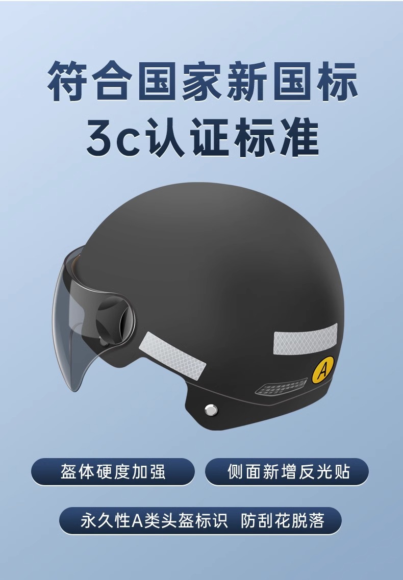 Suitable for New National Standard 3C Certified Electric Vehicle Helmet Men's Battery Motorcycle Summer Cycling Ventilated Safety Helmet 4