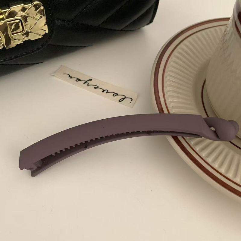 エレガントなつや消しヘアピン、新しいコーヒー色のシンプルなスタイルのバナナクリップ、女の子向けの多用途な後頭部ポニーテールクリップ|undefined