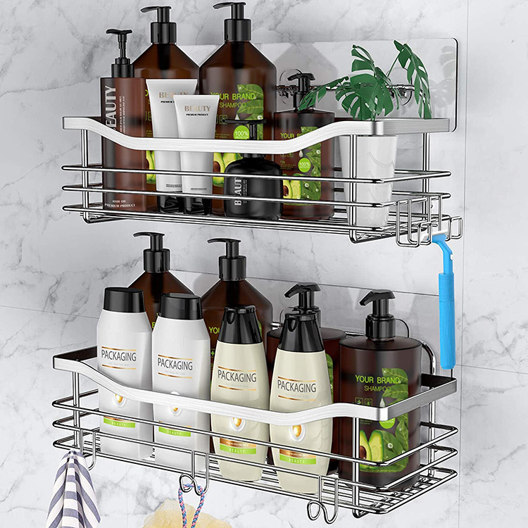 Amazon Cross-border Bathroom Wall Hanging Stainless Steel Rack Toilet Toilet Toiletries Storage Rack Punch-free Amazon Cross-border Bathroom Wall Hanging Stainless Steel Rack Toilet Toilet Toiletries Storage Rack Punch-free