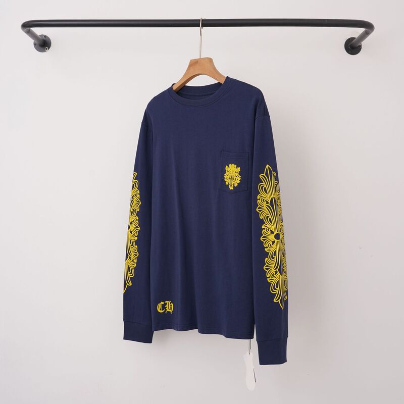 【Dujia In-Stock High Version 2025 Chrome Saber Print Long Sleeve Series for Men and Women in Navy Blue Cotton Direct from Factory 【Dujia In-Stock High Version 2025 Chrome Saber Print Long Sleeve Series for Men and Women in Navy Blue Cotton Direct from Factory