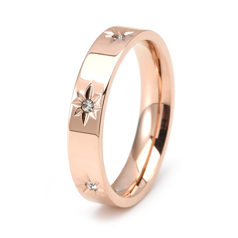 Daily, Street Occasion Real Gold Plated Geometric 304 Stainless Steel Simple Style Classic Style Waterproof Non Tarnish Rings