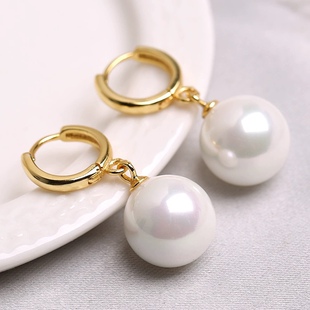 Liu Yifei same style round bead earrings 2024 new popular niche high-grade pearl earrings female earrings