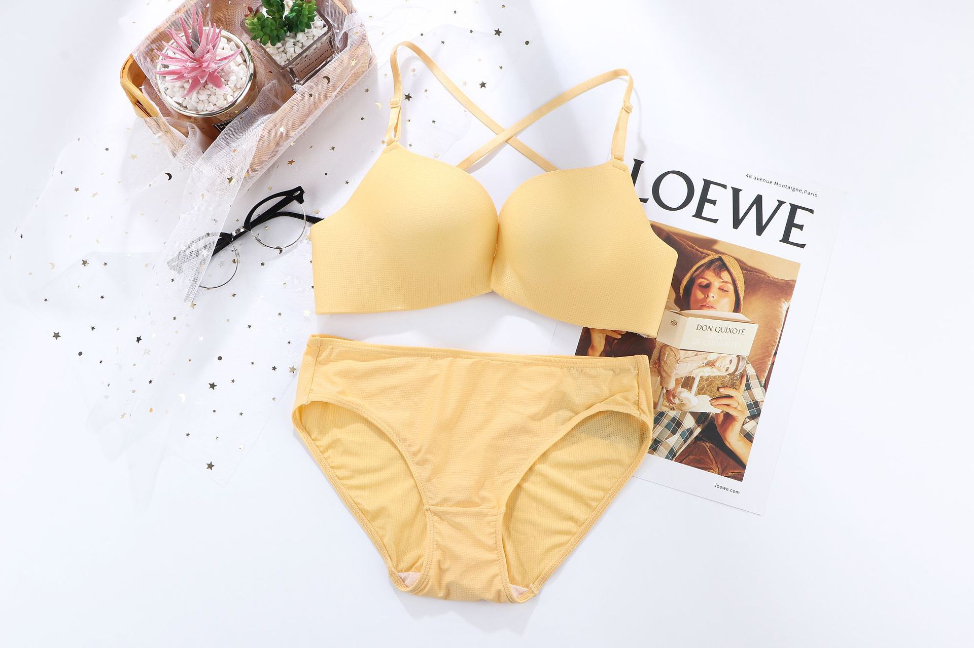 Sin aros, sin botones frontales, sin costuras, ropa interior femenina