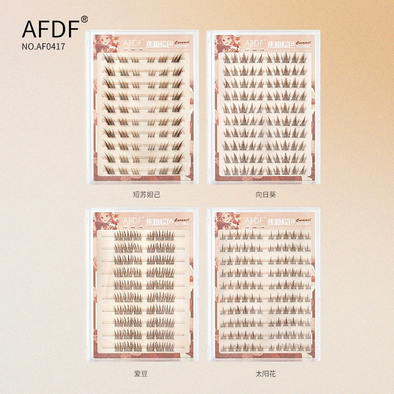 AFDF карамельный вместительный завитой самоклейкие наращиваемые ресницы
