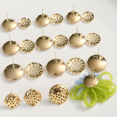 攝畫 持久保色高品質銅鍍金網片抓扣耳釘diy百搭耳飾配件材料批發