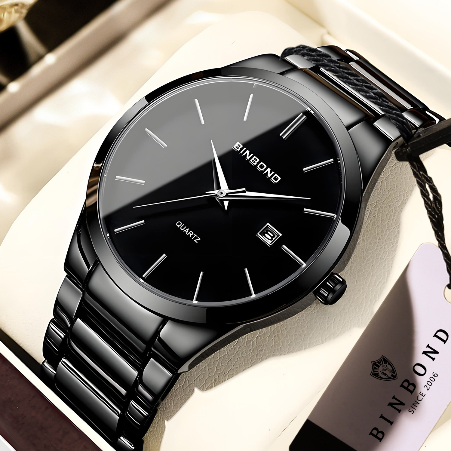 Cross-border new men's multi-function calendar waterproof fashion wrist watch business casual high sense steel band watch wholesale