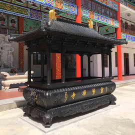 定制寺庙纯铜大型香炉祠堂户外大香炉寺院陵园铸铁八龙柱香炉厂家
