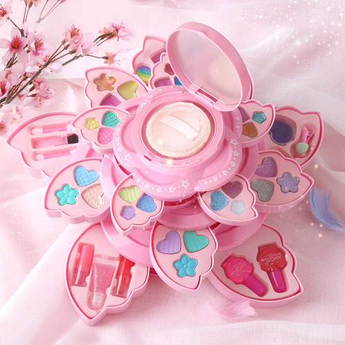 Children's cosmetic set, lipsticks, makeup box, nail polish, princess makeup and dress-up set for girls, birthday gift
