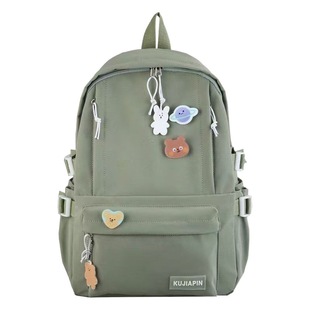 New Harajuku student schoolbag women's simple lightweight Korean style large capacity all-match backpack casual solid color backpack fashion