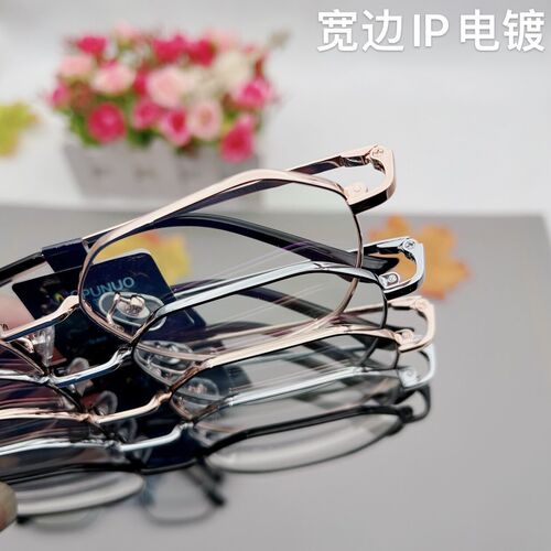 Shenzhen pure titanium glasses literary retro glasses frames Buick Zeiss optical myopia glasses frames half titanium factory wholesale