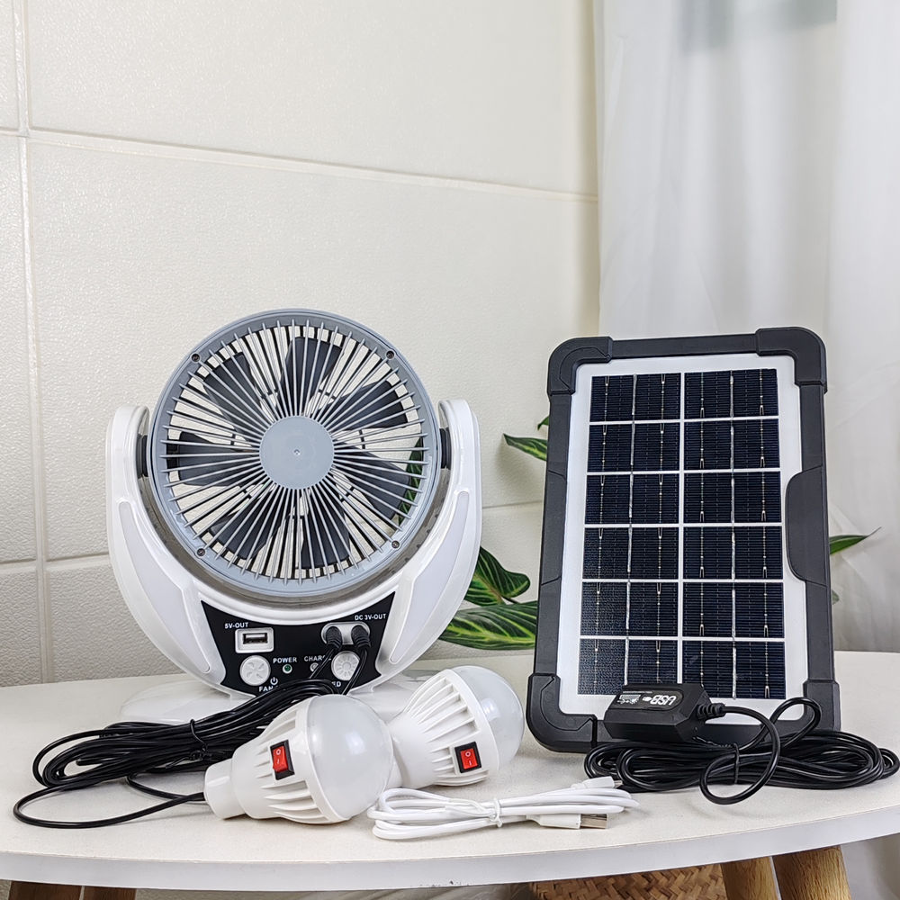 Rechargeable Fan Oferta especial Ventilador de mesa con iluminación LED Ventilador solar Ventilador de emergencia recargable