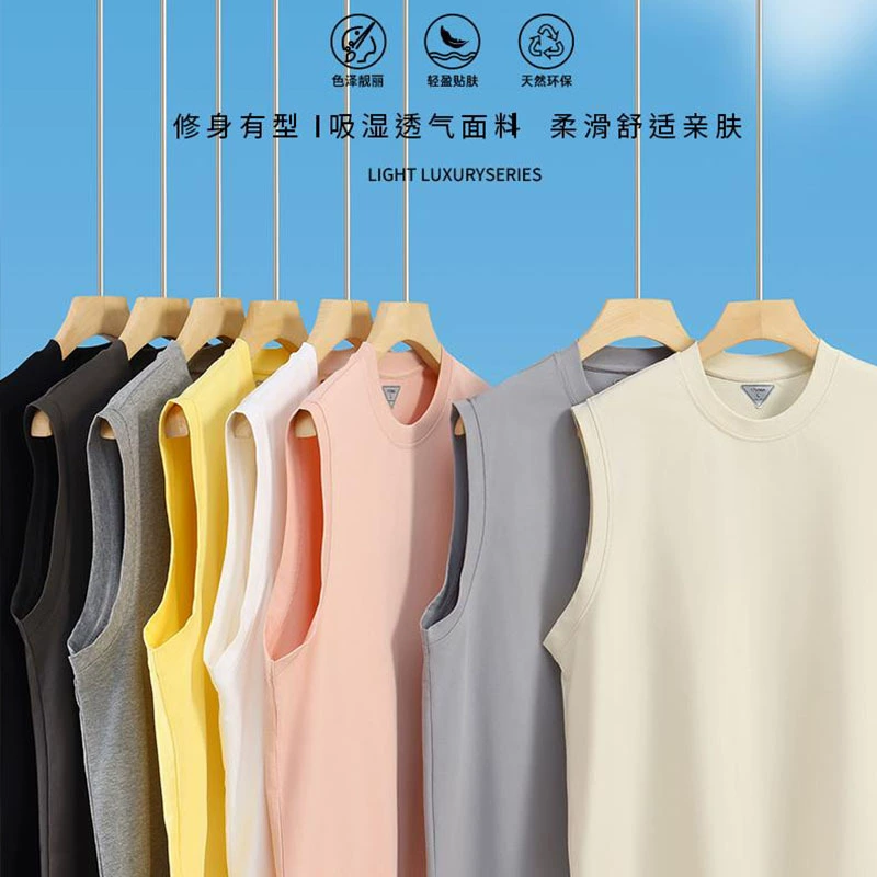 Мужской жилет Solona, 260 г, тяжелый модный жилет, летняя спортивная футболка для фитнеса, рабочая одежда на заказ с принтом логотипа