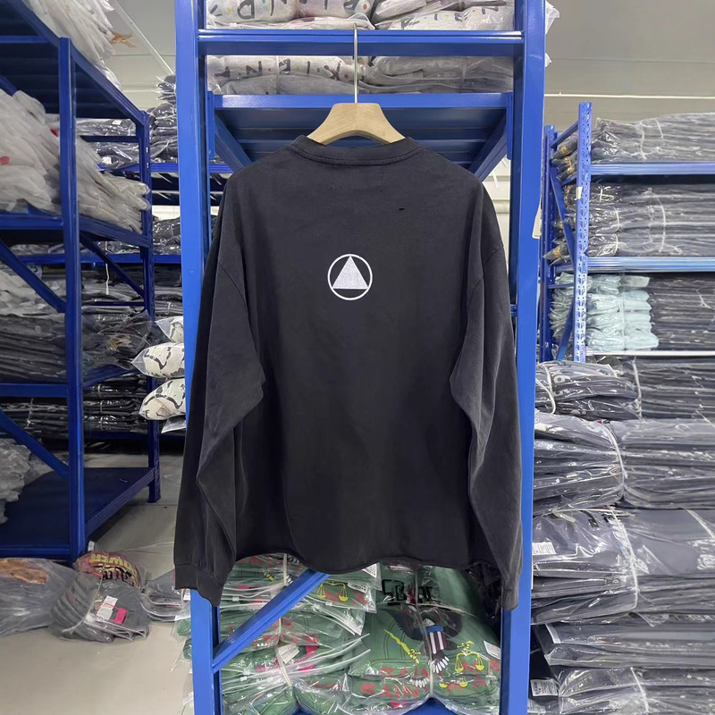 Erd Melancholic Rich Second-Generation Photo Frame Portrait Oil Painting Boy Print Loose Old Long-Sleeved Bottoming Shirt T-Shirt Autum