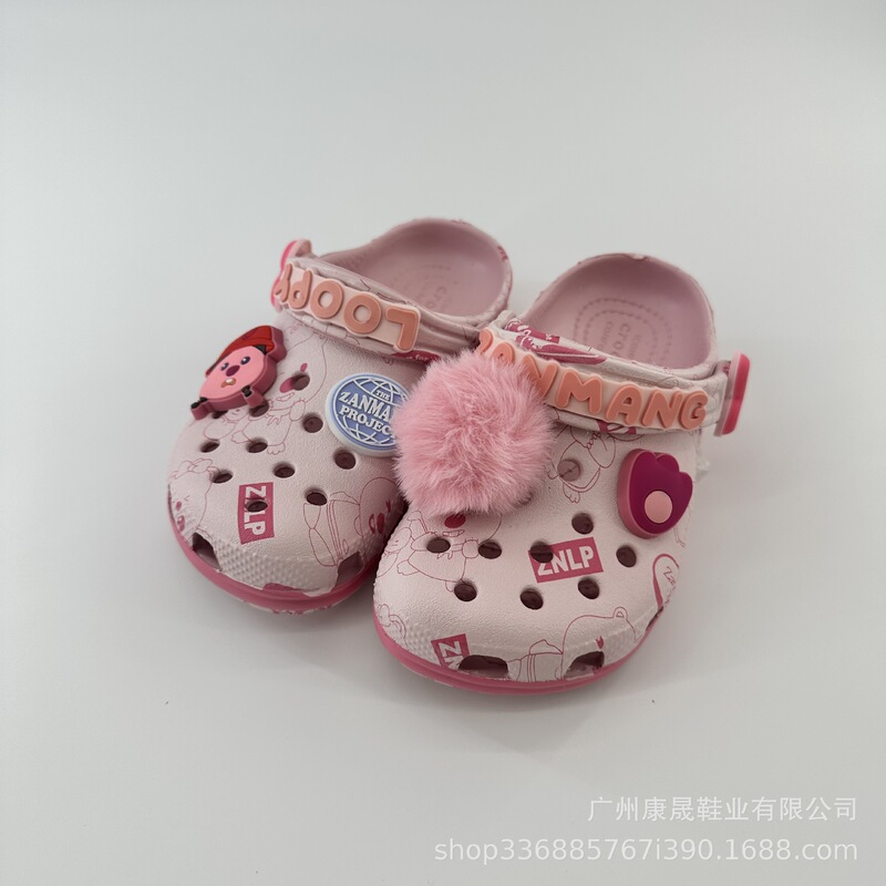 Cartoon Co-Branded Princess Style Ruby Croc Shoes Beach Shoes Sweet Sandals Women's Slippers Outdoor Super Soft Shoes for Going Out
