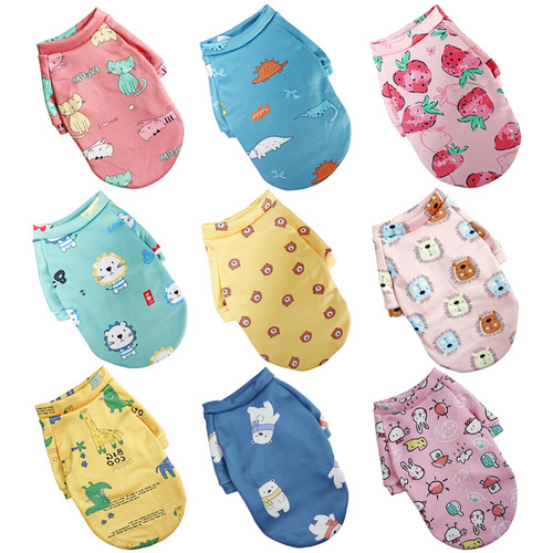 Pet supplies, dog clothes, fashionable thin velvet pet floral clothes, two-legged sweatshirts, dog clothing manufacturers wholesale