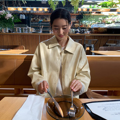 MOXI十三行女装2025秋季新款韩系翻领女式夹克短款皮衣外套上衣女