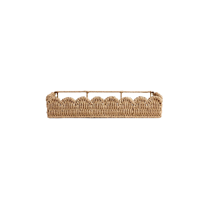 Cesta de almacenamiento de llaves de pared de cuerda de papel cesta de almacenamiento de juguetes de decoración residencial cesta de almacenamiento de artículos de tela de mano