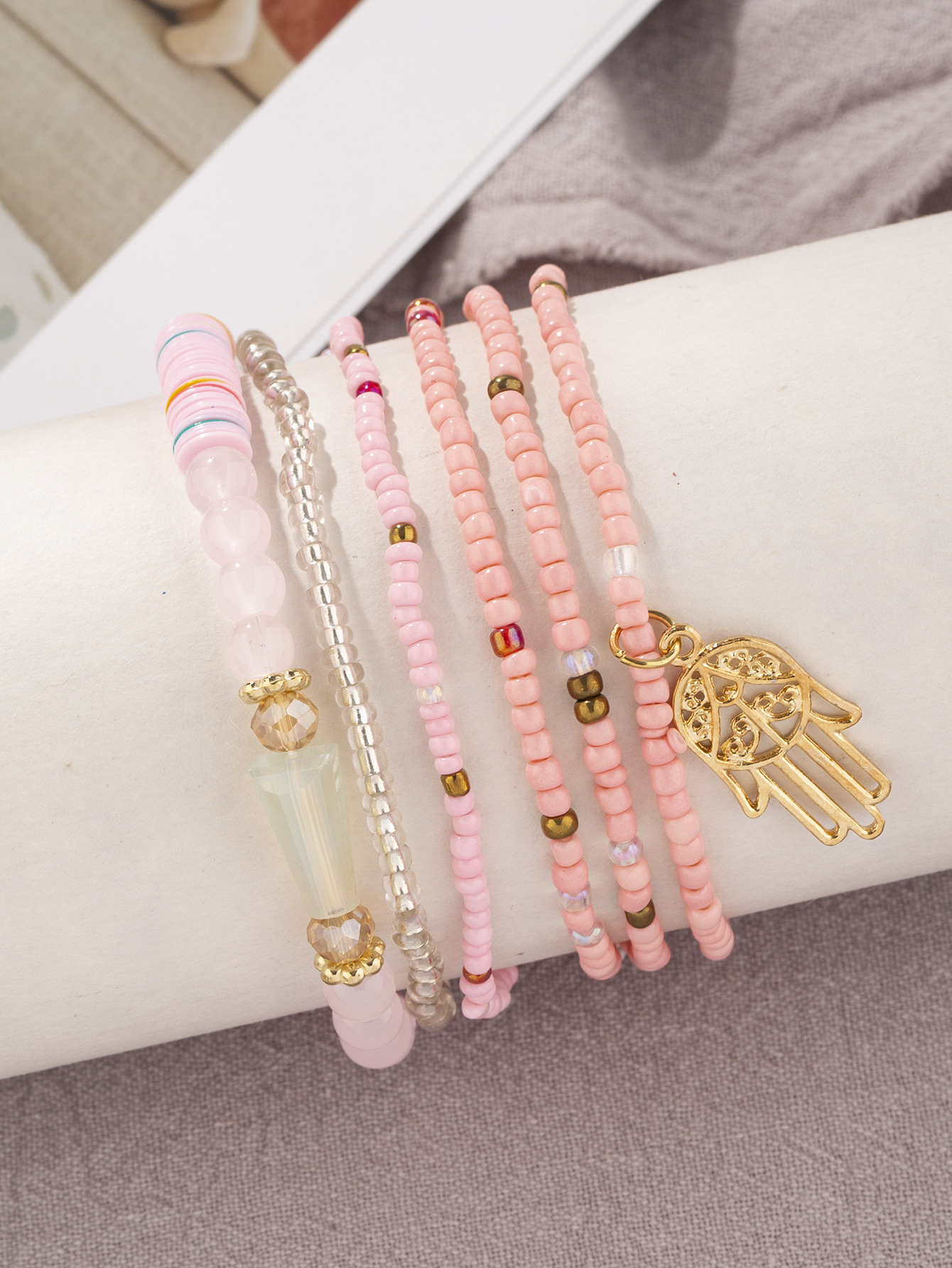 Retro Hand Arylic Alloy Wholesale Bracelets display picture 8