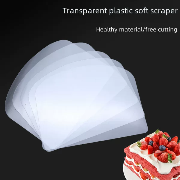 Plastic transparent soft scraper cake cream scraping plate scraping cake scraping batter decorating embryo arc tool