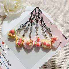 卡通挂饰挂件童趣仿真树脂钥匙扣挂件吐司吊坠diy儿童可爱手机链