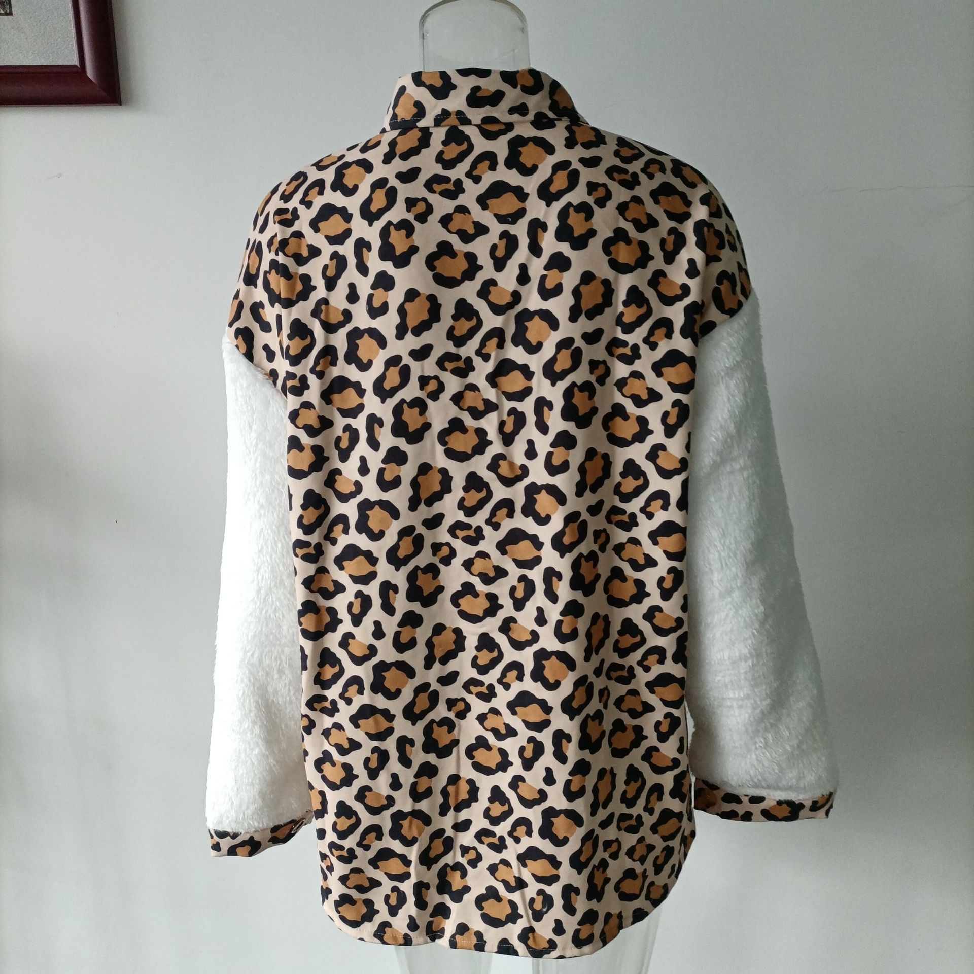 Women's Fashion Leopard Patchwork Single Breasted Blouse display picture 15