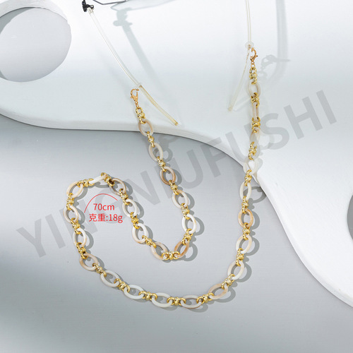 Ins Bohemian style multi-color acrylic eyeglass chain necklace eyeglass cord wholesaler