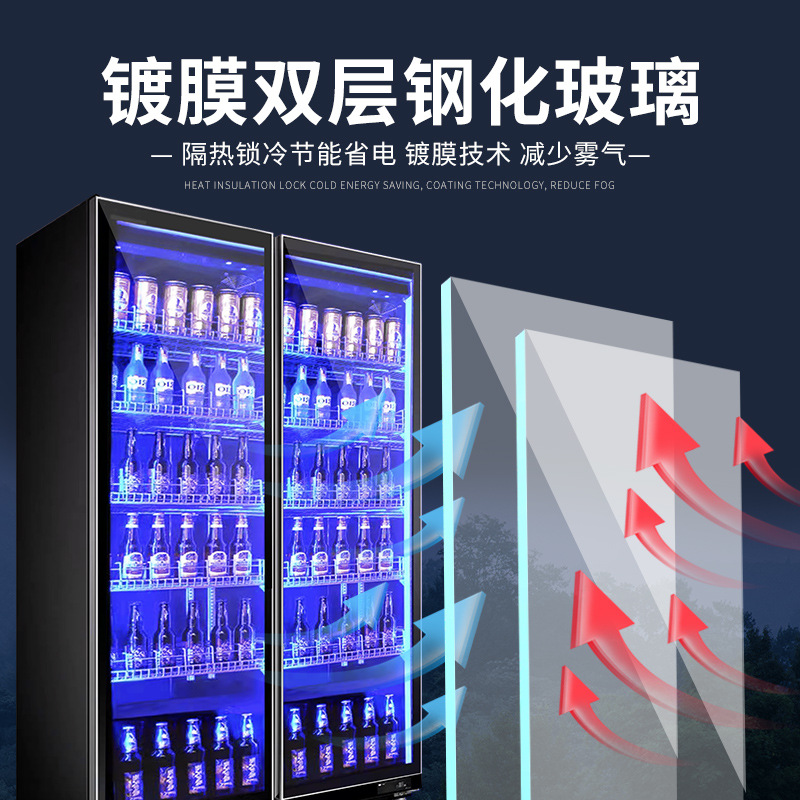 Armario para vinos, armario para vinos de temperatura constante, barra de hielo, armario de refrigeración integrado de gran capacidad con doble puerta para uso doméstico y comercial, bebidas que ahorran energía y silenciosas