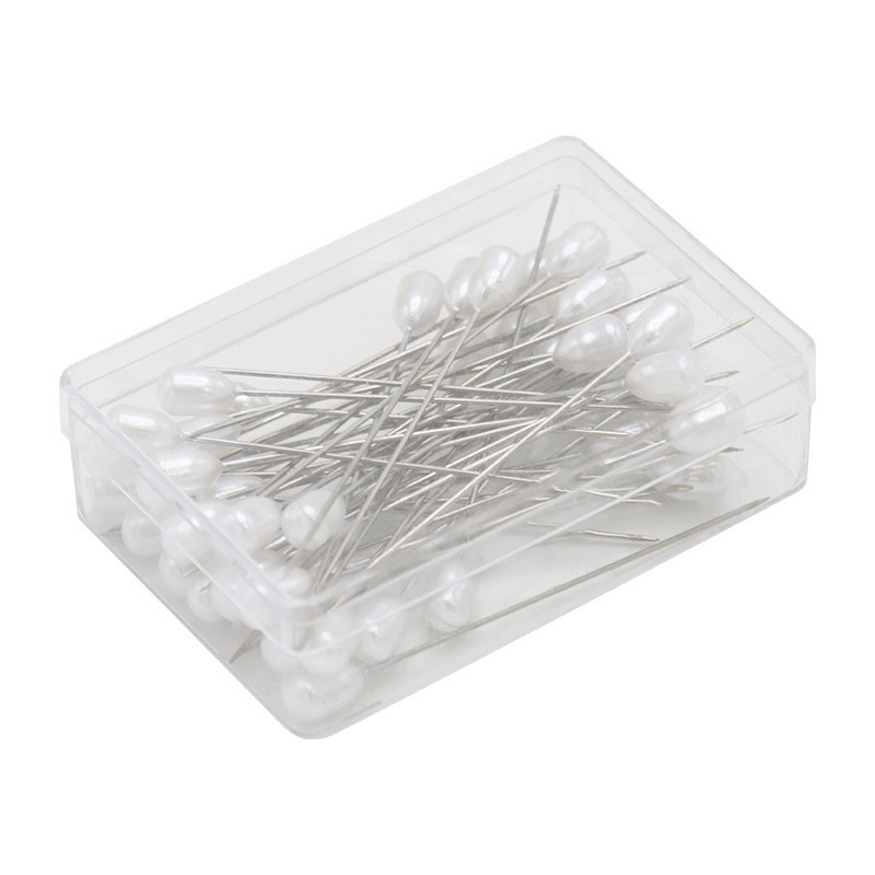 Agujas de goteo redondas de agua agujas blancas de posicionamiento de ropa de corte flores de boda fijas agujas de perlas 100