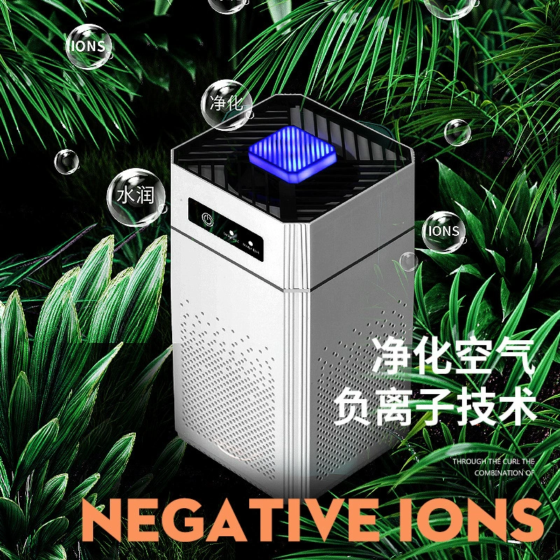Desktop Air Purifier, Negative-Ion with Replaceable Filter, Compact 26.4×13.6×13.5 cm