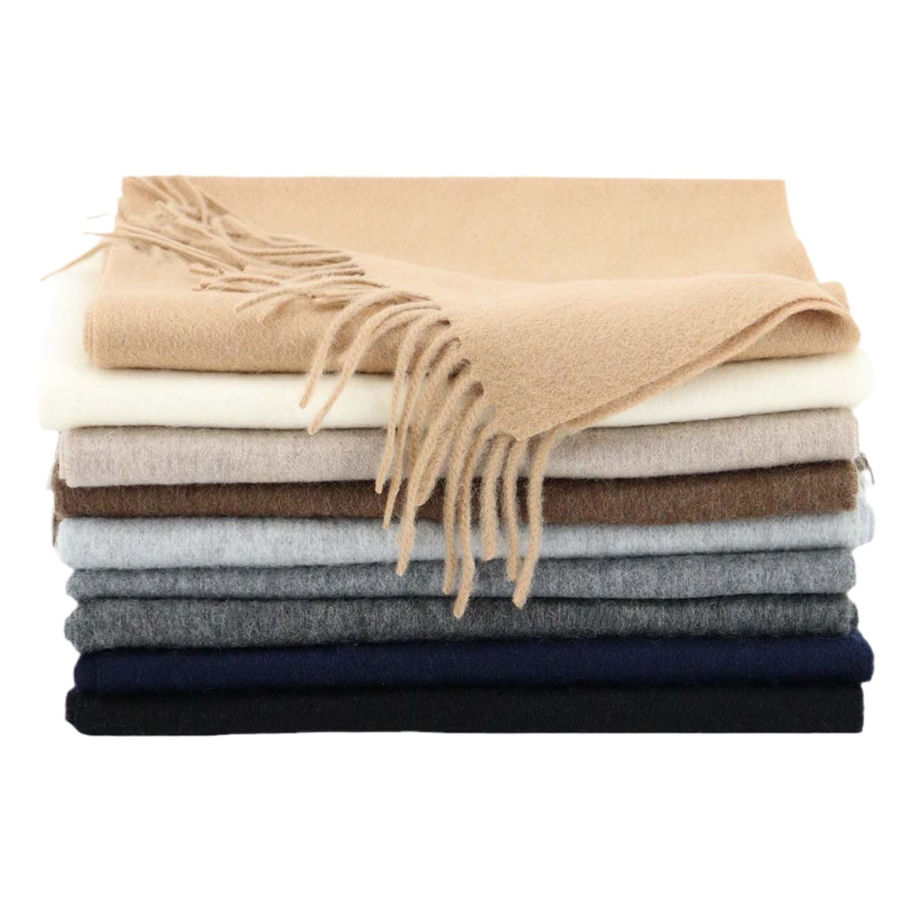 Bufanda de lana 100% de color liso para mujer, estilo coreano, lujo ligero, tacto de alta gama, bufanda versátil para el cuello, chal para hombre, venta al por mayor.