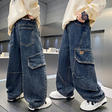 男童秋季牛仔裤炸街2025春秋新款中大童装秋装儿童工装裤子痞帅潮