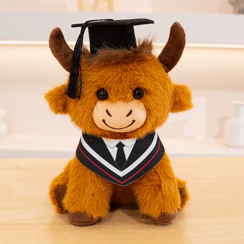 Muñeco de Peluche Vaca Graduación, Franela, Algodón PP, para Graduación, Regalo de Estudiantes image 6