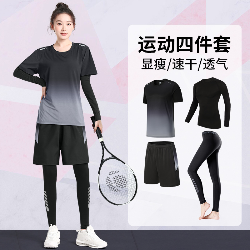 Trajes deportivos de bádminton de primavera de mujeres nuevos trajes de yoga de acondicionamiento físico de manga larga ropa de entrenamiento de tenis