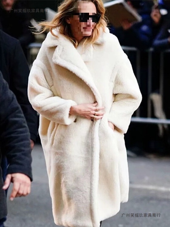 2026 Autumn New Amazon European and American Women's Fashion Faux Teddy Long Sleeve Thickened Warm Long Coat