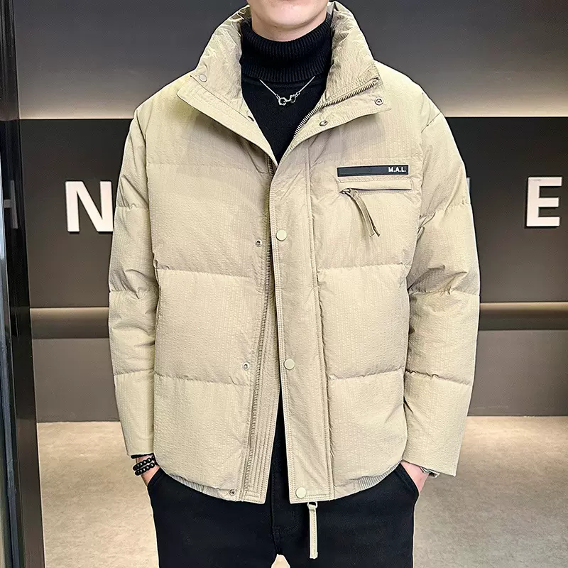 跨境冬季立领羽绒服男短款潮牌可二开户外工装跨境可二开面包服