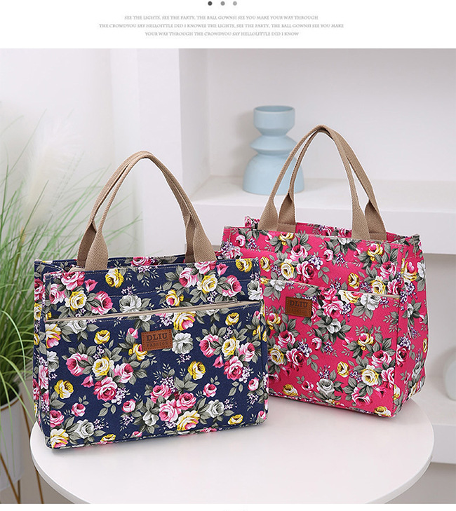 New Portable Canvas Large Bag Office Worker Tote Bag Ethnic Style Bag Large Capacity Document Bag