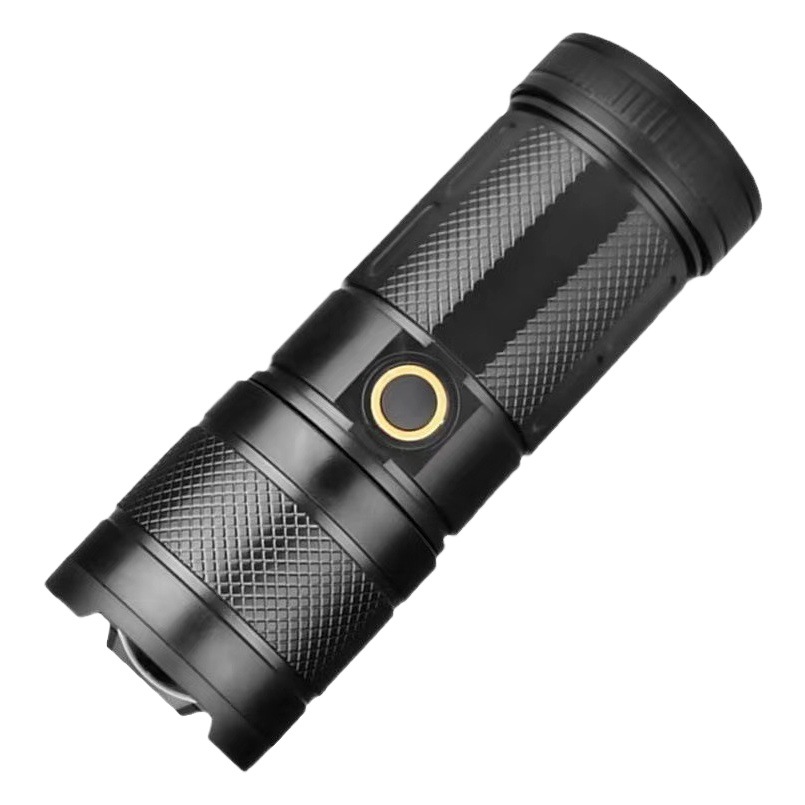 Venta caliente generación sacudiendo sonido linterna fuerte luz recargable multifunción zoom al aire libre láser blanco de largo alcance pequeña pistola de acero