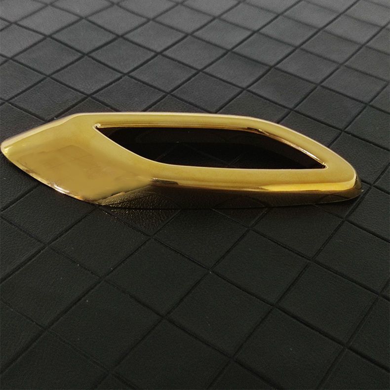 Maserati emblem, Levante, Ghibli, Quattroporte – black and gold leaf-shaped vent grille emblem, car sticker
