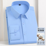 男士长袖衬衫2025春秋季商务职业正装商务休闲百搭精品抗皱衬衣