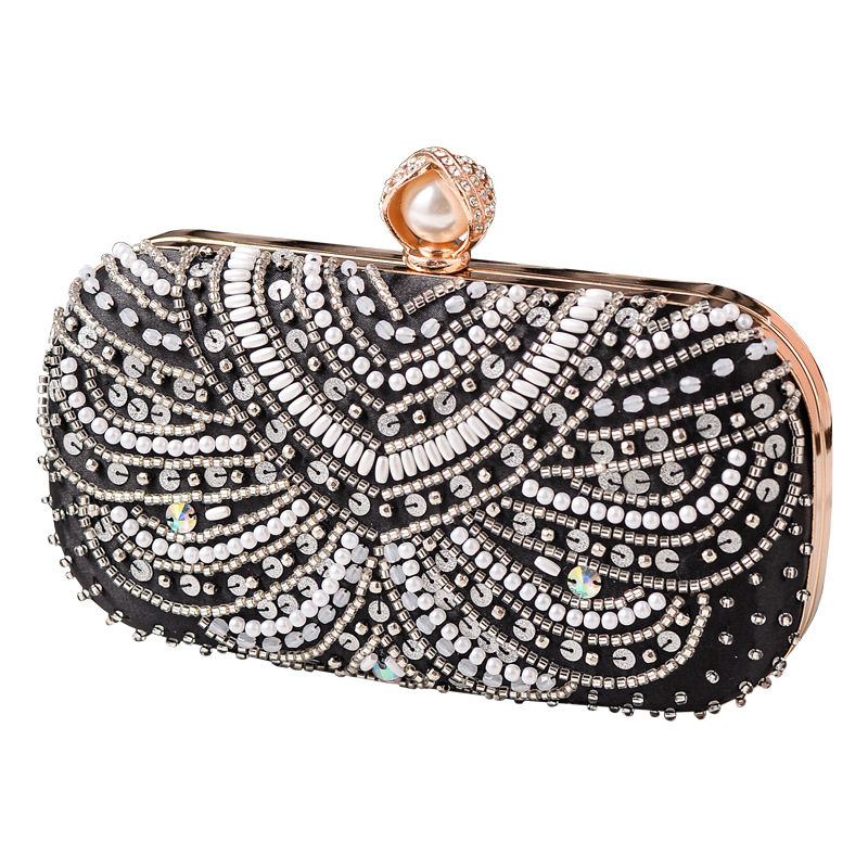 Nuevo bolso de cena transfronterizo para damas, bolso de noche bordado con diamantes, bolso de fiesta, bolso de vestido diagonal, bolso de novia