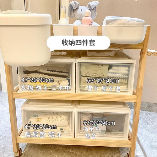 WBZ7 baby changing table drawer storage box diaper cotton towel storage box socks bath towel small quilt storage box