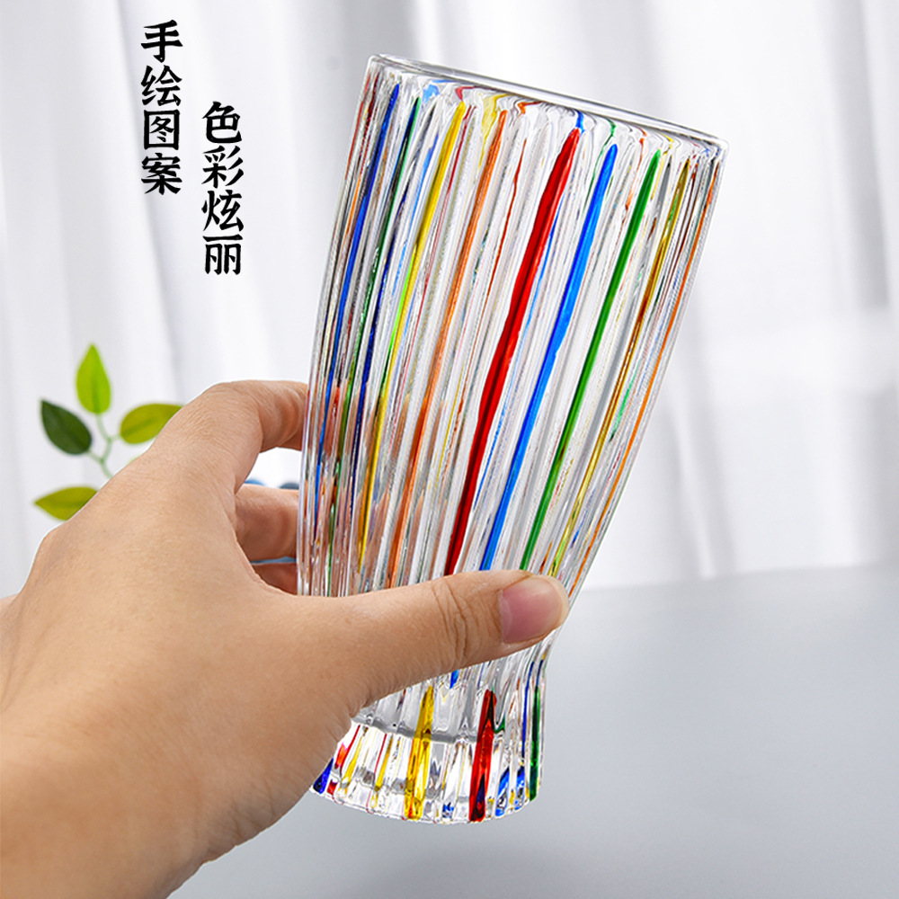 设计师手工彩绘大号水晶玻璃洋酒杯子 轻奢彩色欧式鸡尾酒杯子